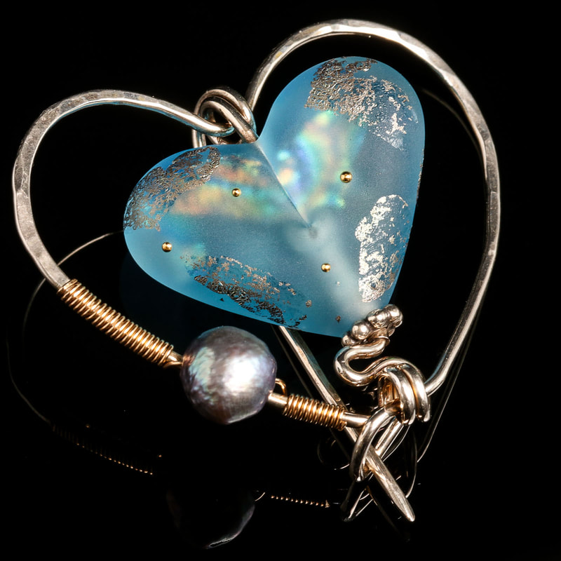 Custom Glass Jewelry with gold leaf